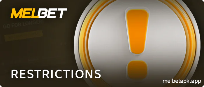 Restrictions when registering on the Melbet application